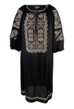 Rochie dama casual RCFSA, negru/bej , marimea 3XL