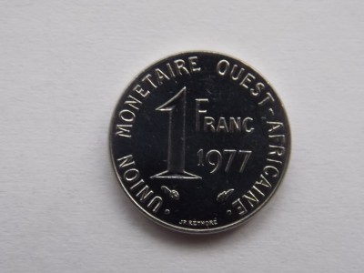 1 FRANC 1977 STATELE AFRICANE DE VEST-AUNC foto
