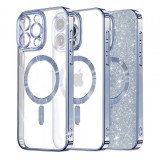 Husa MagSafe pentru Apple iPhone 14 Pro Max, Techsuit, Luxury Glitter, Bleu