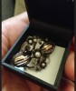 Broșă Biedermeier Aur 19 Carate Argint 800 Perle Diamante Vintage Bijuterii