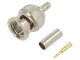 Conector BNC tată drept 75&Omega; crimpat