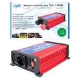 Resigilat : Invertor de tensiune PNI L1200W alimentare 12V iesire 230V