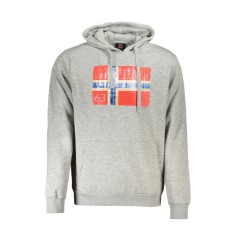 Hanorac bărbați fară fermoar cu imprimeu cu logo, Gri, XL