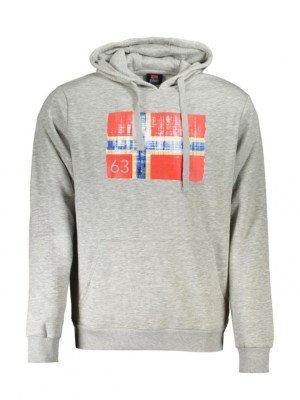 Hanorac bărbați fară fermoar cu imprimeu cu logo, Gri, XL foto
