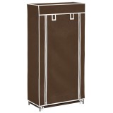 Cumpara ieftin Dulap pantofi din material textil cu capac, maro, 58x28x 106 cm