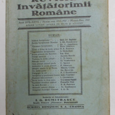 REVISTA INVATATORIMII ROMANE , ANUL XVII - XXVII , NUMAR UNIC 1917 - 1927 / NOIEMBRIE - DECEMBRIE 1927 , PREZINTA PETE SI URME DE UZURA