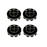 Set 4 Capace Centrale Jante compatibile BMW diametru 56mm model NEGRU