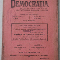 DEMOCRATIA , REVISTA CERCULUI DE STUDII AL PARTIDULUI NATIONAL - LIBERAL , ANUL VII , No. 1 ,FEBRUARIE , 1919