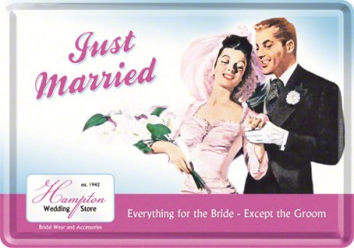 Placa metalica - Just Married - 10x14 cm foto