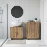 Cumpara ieftin Set de dulapuri pentru baie, 2 piese EDE Stejar Artizanal
