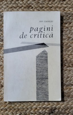 PAGINI DE CRITICA -ION CHINEZU foto