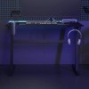 Birou de gaming cu picioare formă Z, negru, 110x60x75 cm, LED