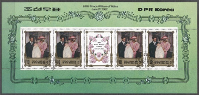 Korea 1982 HRH Prince William of Wales, 10 Ch, sheetles, used A.151 foto