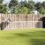 Coteț Păsări vidaXL, 5x1x1.5m, Oțel Galvanizat, Argintiu, Tarc Găini, Rațe, G&acirc;ște, Acoperiș Rezistent Apă