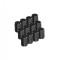 Set 12 capace hexagonale negre pentru valva auto, aliaj aluminiu, lungime 1.8 cm