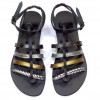 Sandale de Dama Thasos Negre Gladiator, 36 - 40, Piele naturala