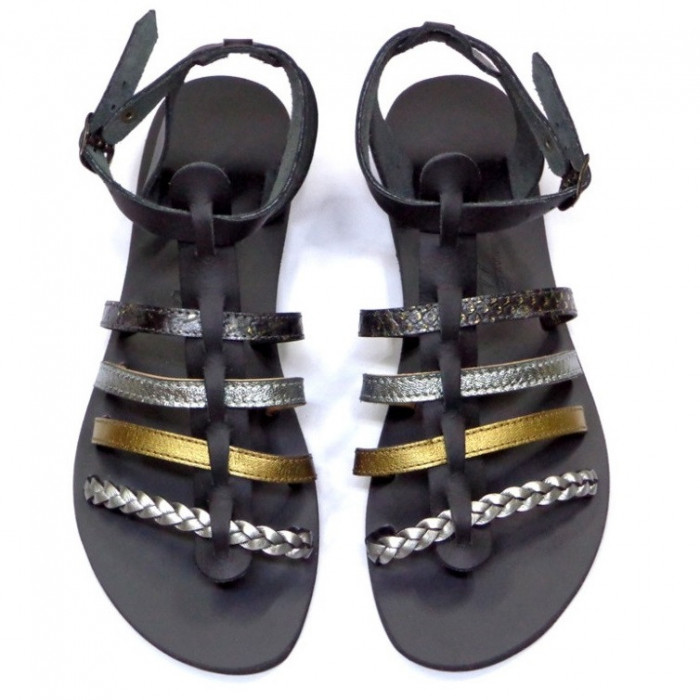 Sandale de Dama Thasos Negre Gladiator