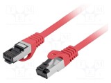 Patch cord LANBERG RJ45 S/FTP Cat 8.1 5m roșu litat dublu ecranat