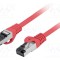 LANBERG Patch cord RJ45 S/FTP Cat 8.1 litat 3m roșu