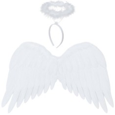 Costum inger, 2 aripi 45x32 cm, cordeluta aura, pene albe