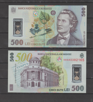 ROMANIA 500 LEI 2005 (2009) MIHAI EMINESCU - Polimer , UNC foto