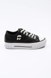 Karl Lagerfeld teniși de piele KAMPUS MAX NFT femei, culoarea negru, KL60425T
