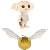 Set 2 jucarii din plus Dobby 20 cm si Snitch cu sunete 8 25 cm, Harry Potter, Play By Play