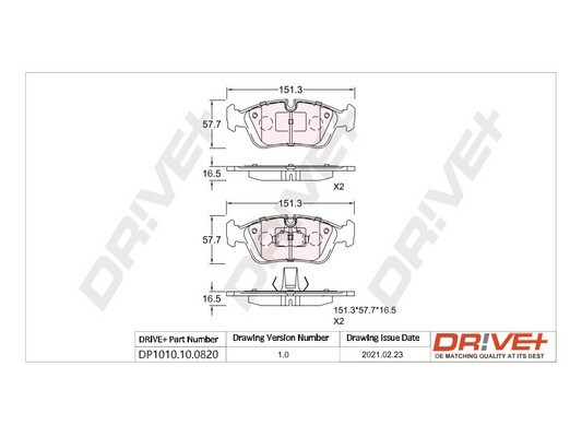 Dr!ve+ DP1010.10.0820 set placute frana,frana disc