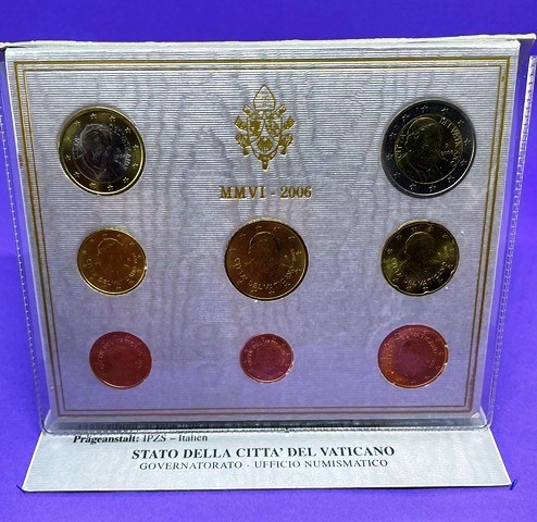 VATICAN 2006 &ndash; SET EURO MONETARIE- BENEDICT XVI - FOLDER / BU