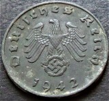 Cumpara ieftin Moneda istorica 1 REICHSPFENNIG - GERMANIA NAZISTA, anul 1942 B * cod 1769, Europa, Zinc