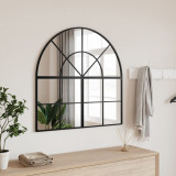 Oglinda de perete, negru, 80x80 cm, arcuita, fier GartenMobel Dekor, vidaXL