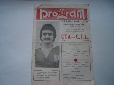 Program UTA Arad - C.I.L. Sighet, 23 noiembrie 1980/1981 foto