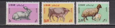 LIBAN 1965 FAUNA MI:911-913 MNH foto