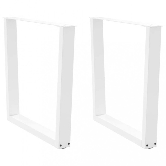vidaXL Picioare de masă &icirc;n formă de V, 2 buc., alb, 90x (72-73,3) cm, oțel