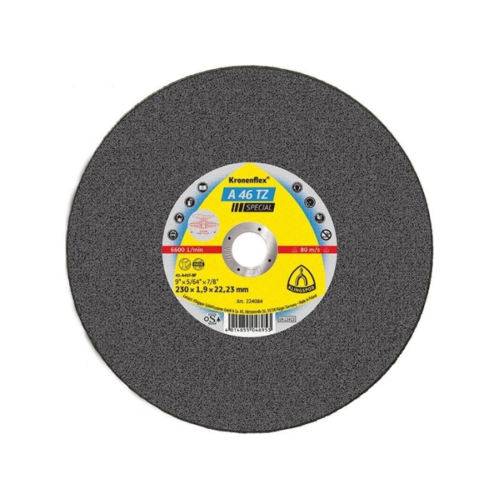 Disc debitare inox, Klingspor A 46 TZ Special, 230 x 22.23 x 1.9 mm