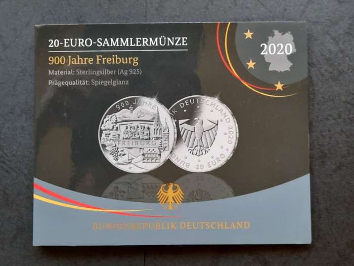 20 Euro &quot;900 Jahre Freiburg&quot; 2020, Germania - Proof - G 4418