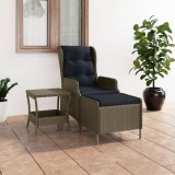 VidaXL Set mobilier de grădină cu perne, 2 piese, maro, poliratan 3060153