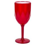 Pahar cu picior pentru vin, 350 ml, Plastic, Rosu cu interior alb, CMCLASS