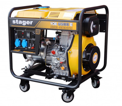 Stager YDE6500E Generator open-frame 5kVA, 20A, 3000rpm, monofazat, diesel, pornire electrica foto