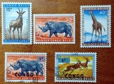 COLONIE -BELGIANA-in CONGO-''FAUNA''-5v.-Stampilate.--Vezi-Scan