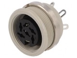 Conector DIN soclu mamă 6 pini 240&deg; pentru lipire