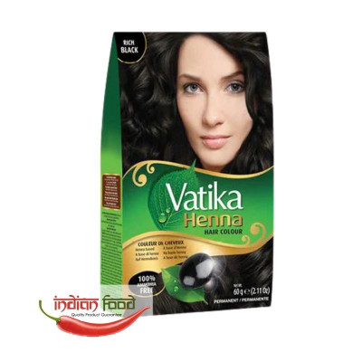 Vatika Henna Hair Colour - Jet Black (Vopsea de Par cu Henna Negru) 60g foto