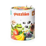 Puzzle din lemn, Cubika, Animalutele si mancarea lor, 20 piese