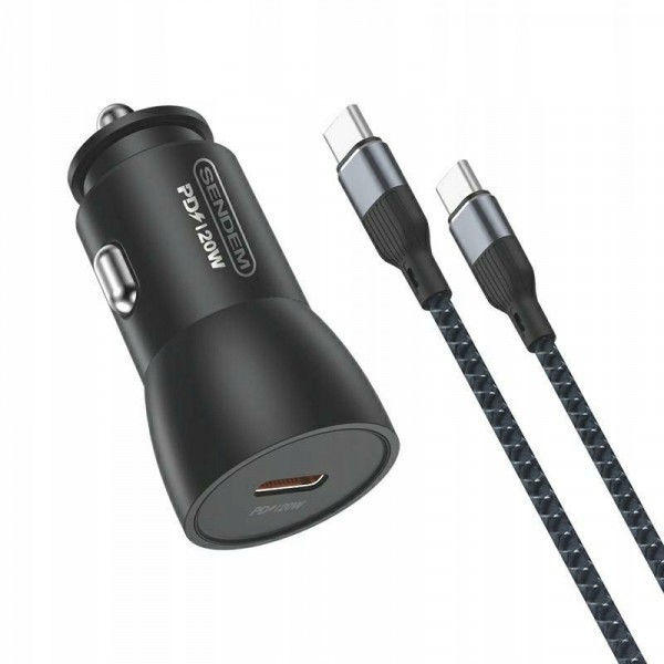 Incarcator Auto Cu Cablu USB-C Sendem D13, 20W, 3A, 1 x USB-C, Negru