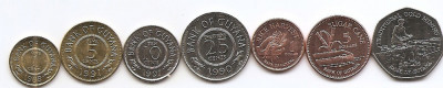 Guyana Set 7 - 1, 5, 10, 25 Cents, 1, 5, 10 $ 1988/08 - B11, UNC !!! foto