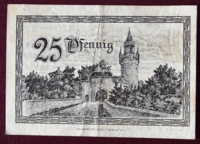 Germania notgeld 25 pfennig 1920 Hessen **