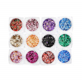 Cumpara ieftin Set 12 paiete decorative multicolore pentru unghii, Global Fashion