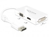 Adaptor Displayport la VGA / HDMI / DVI pasiv T-M Alb, Delock 62655