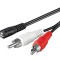 Cablu Audio Jack 3.5mm la RCA 10m Negru