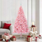 vidaXL Pom de Crăciun artificial pre-iluminat Roz 180 cm PVC 3397079